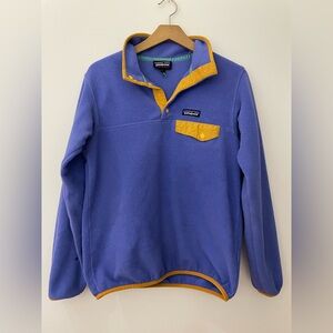 Patagonia Synchilla Lavender/Periwinkle Fleece with Orange Trim